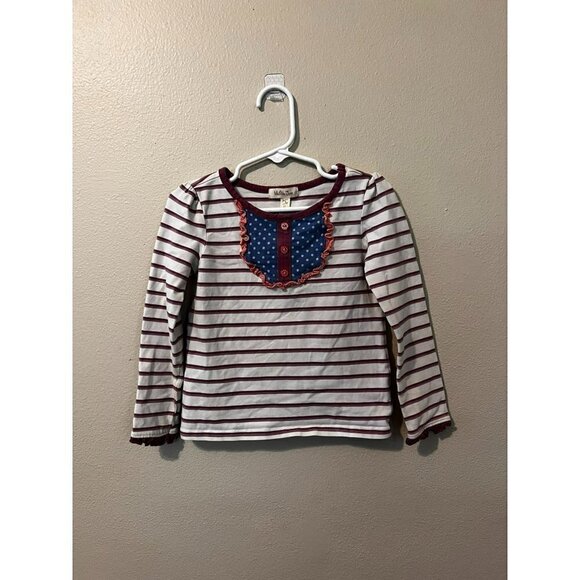 Girl's Matilda Jane Long Sleeve Ruffle Front Shirt Size 4 [EXCELLENT] - Picture 1 of 3
